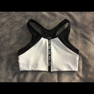 VS/Pink Zip Front Sports Bra